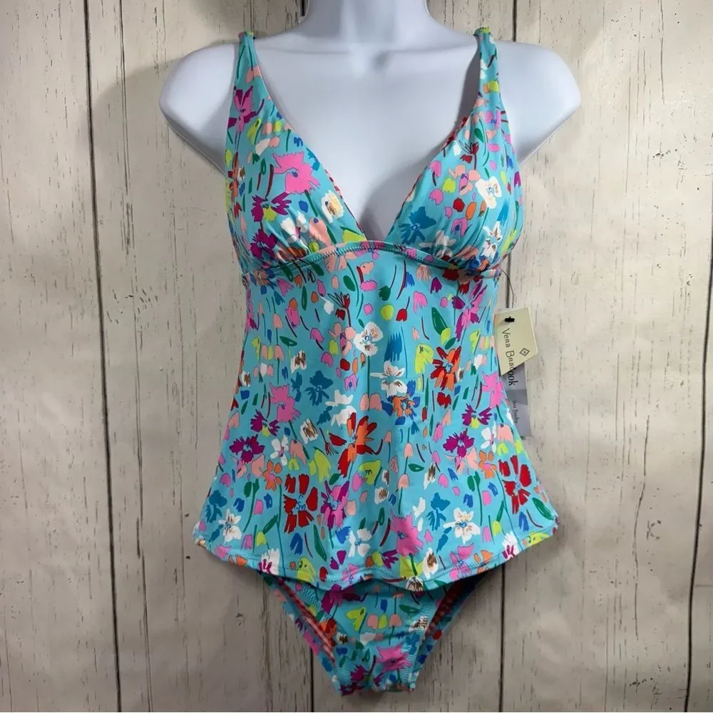 Vera Bradley Superbloom Swimsuit Tankini Colorful Floral Multiway Beach Vacation